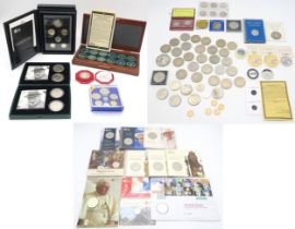 A quantity of collectors' and commemorative coins, to include a cased Royal Mint 2014