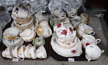 Assorted teawares including Royal Albert Sweet Romance, Hammersley Violets and other examples
