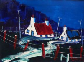 JOHN DAMARI (SCOTTISH CONTEMPORARY)  ARCHIE'S WEE CROFT, ARGYLL  Oil on canvas, signed lower