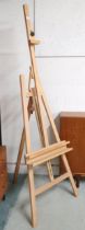 A 20th century Daley Rowney beech folding artists easel, 199cm high Condition Report:Available