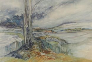 NEIL LAMONT (ENGLISH b.1955)  AGAINST A HOLLOW SKY  Watercolour, signed lower centre, 52 x 76cm