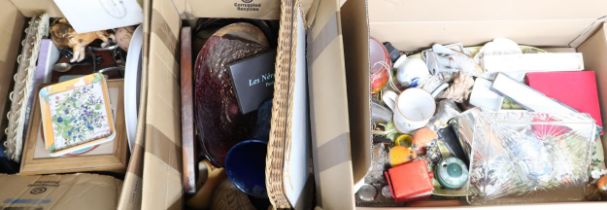 A lot of three boxes of assorted ceramics etc  Condition Report:Available upon request