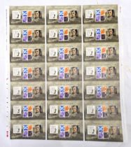 GREAT BRITAIN UNCUT PRESS SHEETS a single master sheet of 05257 Robert Burns 250th Anniversary