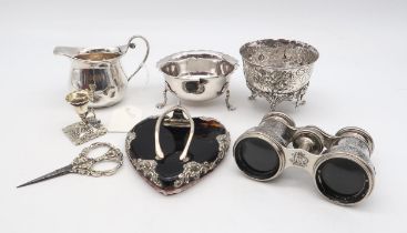 A collection of silver including a late-Victorian silver tortoiseshell desk clip, by Atikns