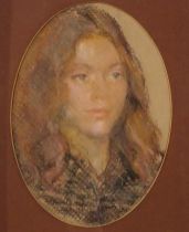 JOSEPHINE GRAHAM (SCOTTISH b.1930)  PORTRAIT OF A YOUNG LADY  Charcoal and pastel, signed lower