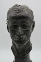 CONTEMPORARY SCHOOL  PORTRAIT OF A MAN WITH MOUSTACHE  Gesso, 50 x 20cm Condition Report:Available