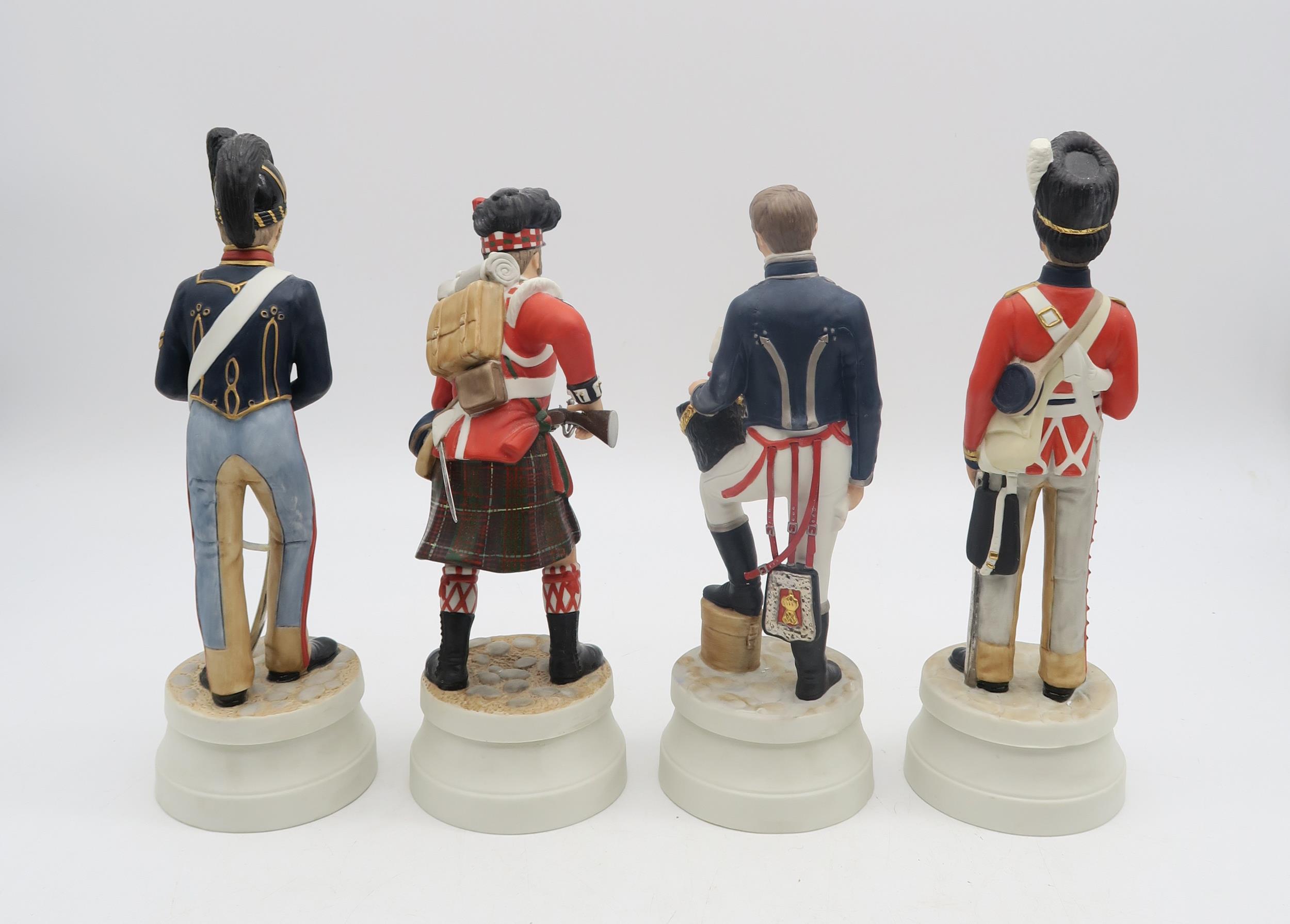 Four Coalport Battle of Waterloo figures including Corporal, Royal Horse Artillery, Sergeant, - Image 2 of 3