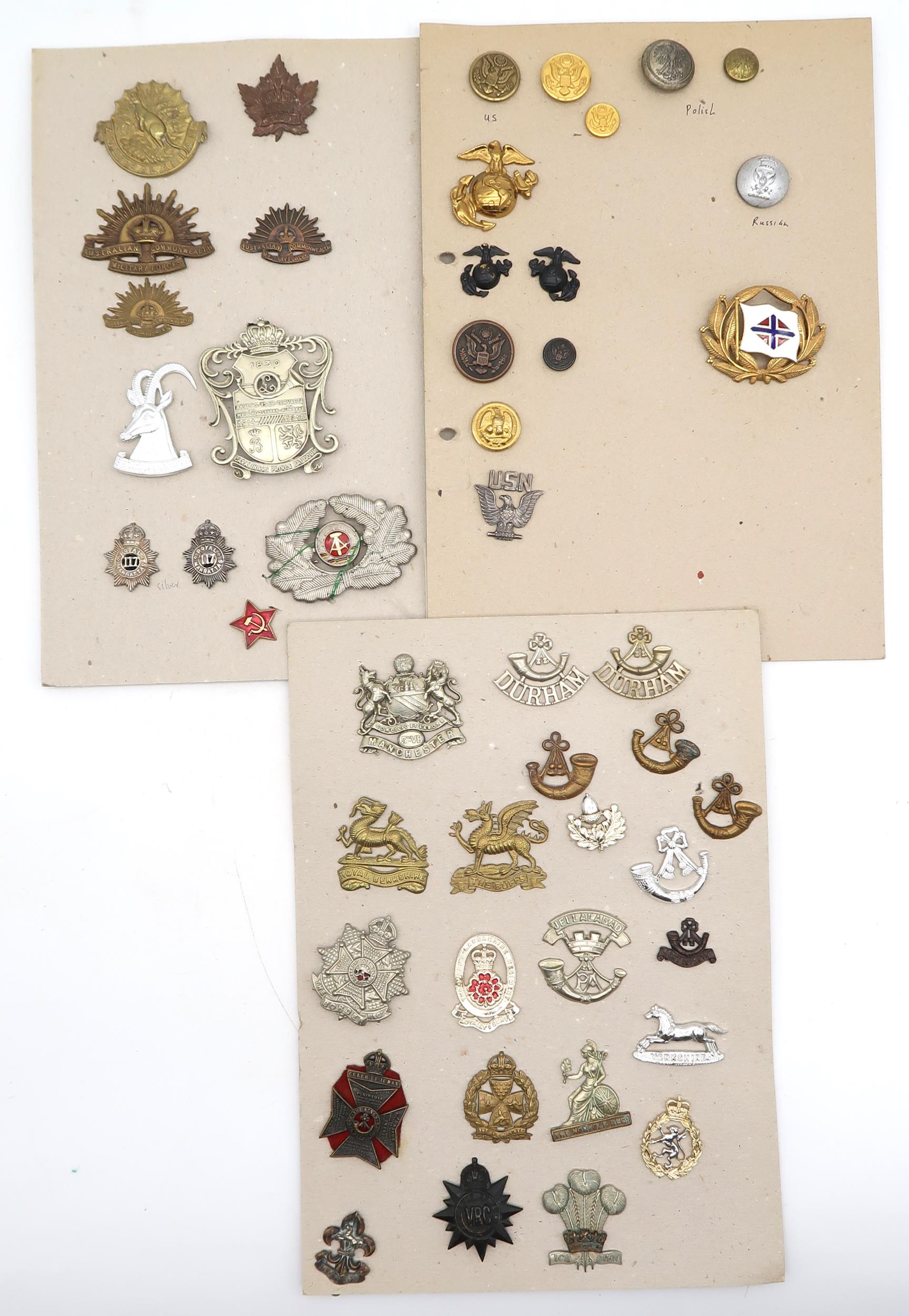 An album of military cap and other badges, to include the Gloucestershire Regiment, Mine Clearance - Image 4 of 4