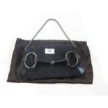 A Gucci black Horsebit Mini Flap bag by Tom Ford for Gucci, with monogrammed canvas body, black