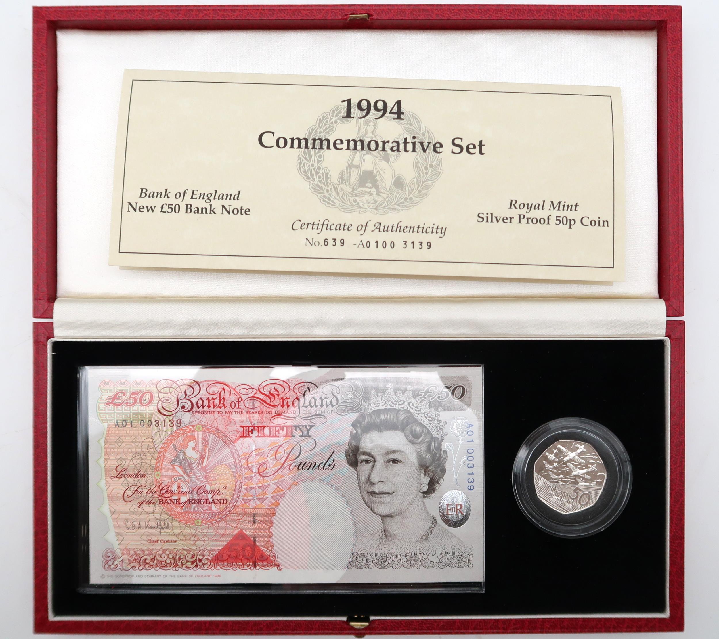 Elizabeth II (1952-2022) Bank of England 1994 Tercentenary  Commemorative Set £50 A01003139 ( - Image 2 of 5