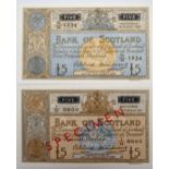 Bank of Scotland  a collection of banknotes with colour variations, specimen and cancelled