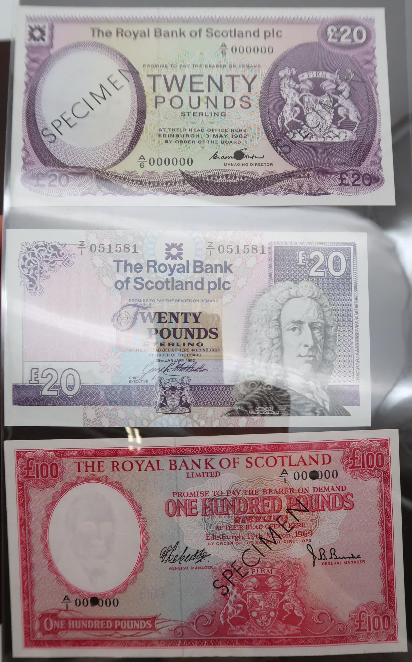 The Royal Bank of Scotland  a collection of banknotes to include specimen examples all denominations - Image 16 of 17