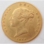 VICTORIA ½ Sovereign 1855 Obverse young uncrowned portrait of Queen Victoria left, legend around,