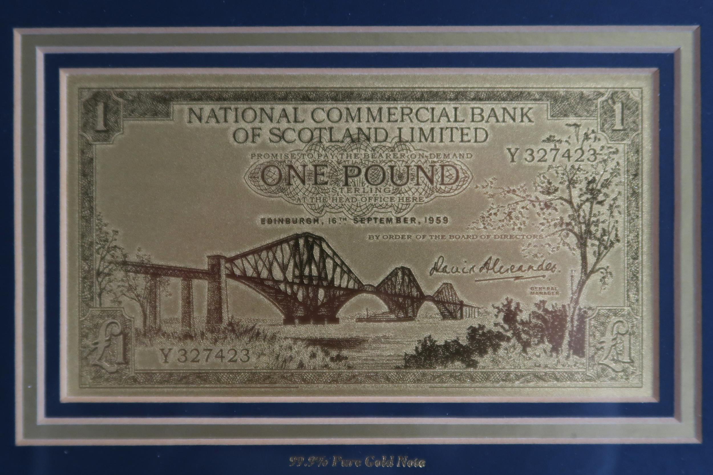 BANKNOTES A limited edition Forth Railway Bridge fine gold note and uncirculated one pound coin set, - Image 3 of 3