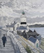 JAMES WALLACE (SCOTTISH CONTEMPORARY)  CLOCH LIGHTHOUSE GOUROCK, 2021  Acrylic on canvas