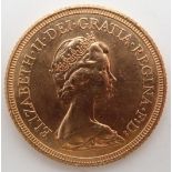 Elizabeth II (1952-2022) 1 Sovereign 1976 Obverse second crowned portrait of HM Queen Elizabeth II