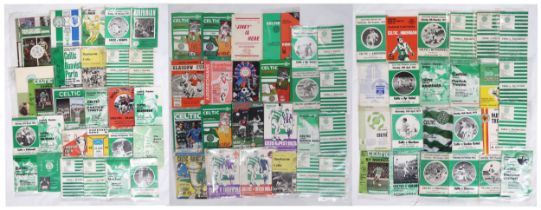 An extensive collection of Celtic F.C. match programmes, ranging in date from the 1970s-1990s,