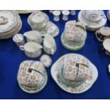 A Minton Haddon Hall tea set comprising cups, saucers, milk jugs, sugar bowls etc Condition Report: