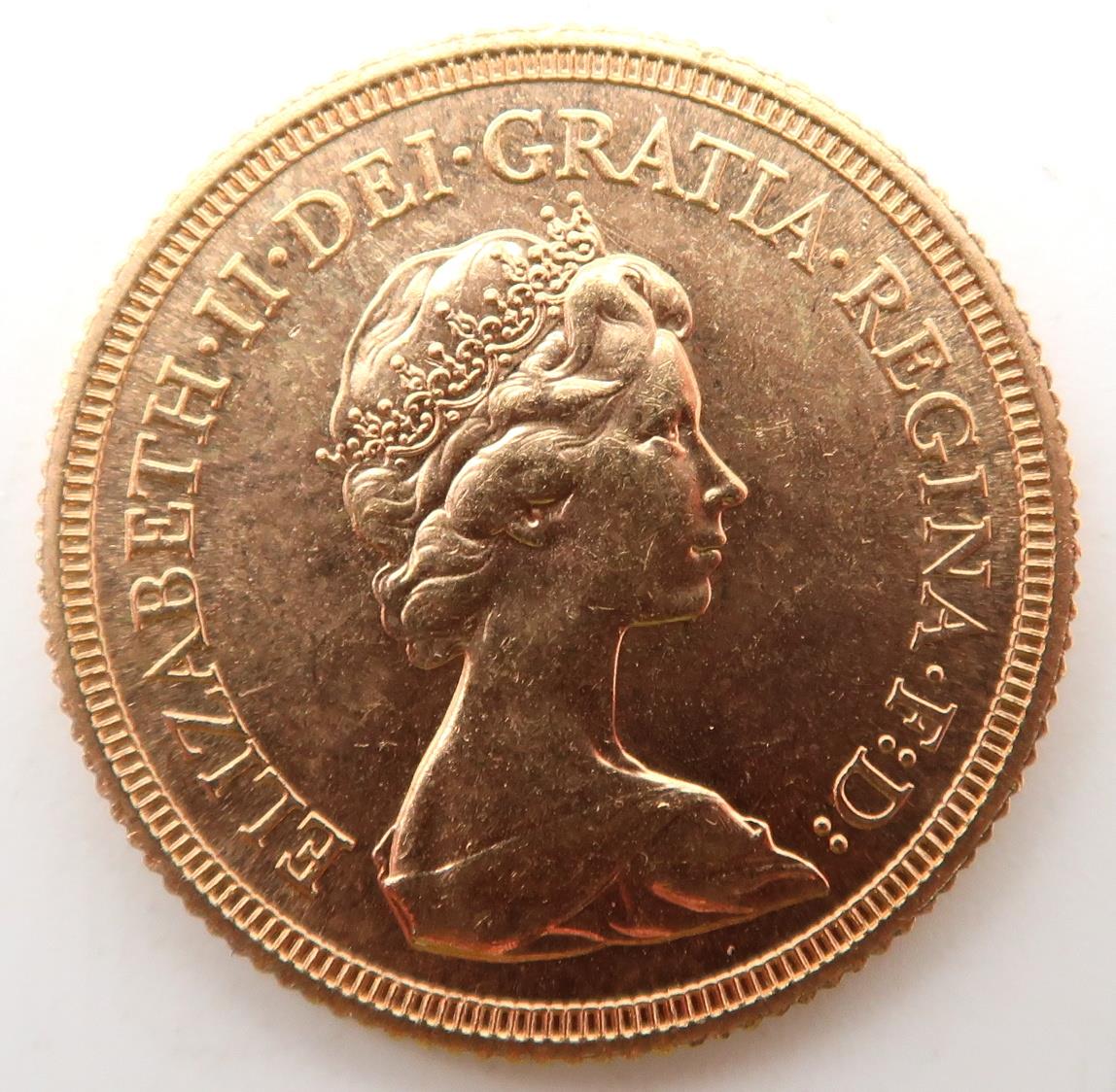 Elizabeth II (1952-2022) 1 Sovereign 1974 Obverse second crowned portrait of HM Queen Elizabeth II