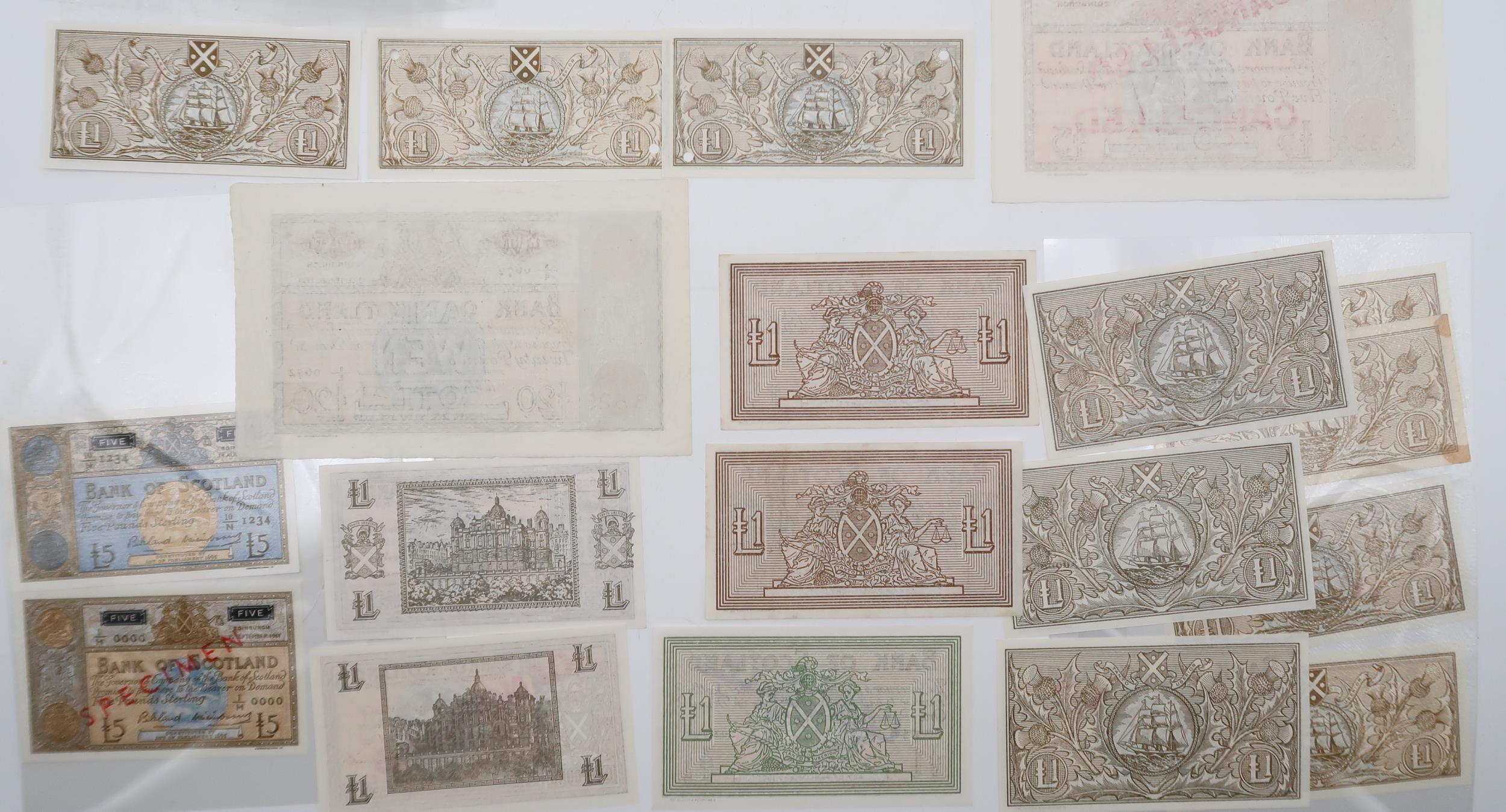 Bank of Scotland  a collection of banknotes with colour variations, specimen and cancelled - Image 4 of 4