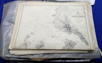 A large quantity of Admiralty nautical charts, largely of Scottish waters Condition Report:Available