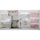 A lot of banknotes to include Wisbech & Lincolnshire Bank ten pounds note serial No.N8879, five