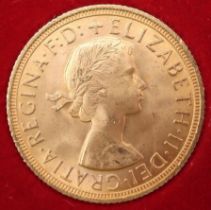 ELIZABETH II (1952-2022) 1 Sovereign 1958 Obverse 1st portrait of Queen Elizabeth II laureate