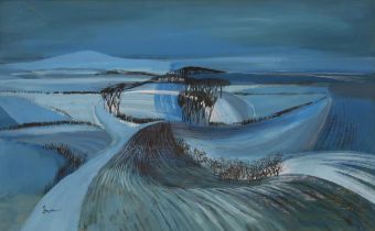 DANNY FERGUSON RSW (SCOTTISH 1925-1993)  WINTER LANDSCAPE  Watercolour, signed lower left, 35 x 57cm