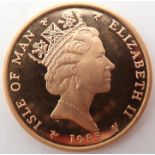 ELIZABETH II Archangel Michael 1 Angel 1985 Obverse crowned bust right legend around ISLE OF MAN