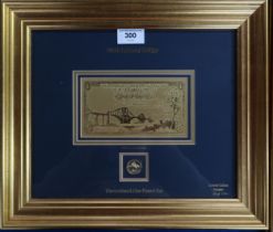 BANKNOTES A limited edition Forth Railway Bridge fine gold note and uncirculated one pound coin set,