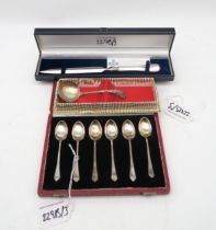 A collection of silver including a cased set of silver hallmarks spoons, by T W Goode Ltd,