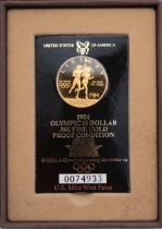 UNITED STATES Los Angeles Summer Olympics 10 Dollars 1984 U.S. Mint West Point 0074933 Obverse two