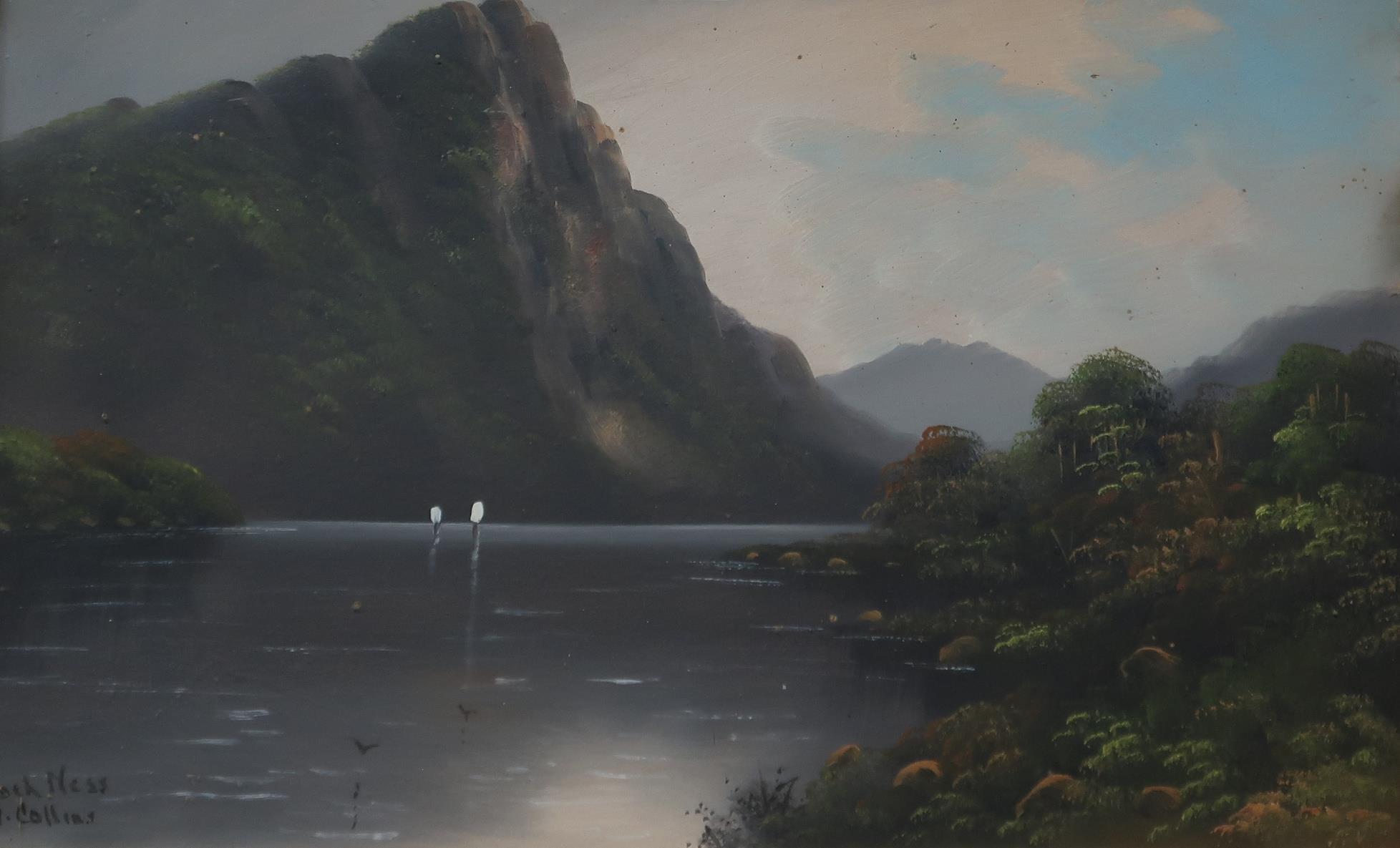 W.COLLINS (SCOTTISH SCHOOL)  Loch Ness and Ben Venue, signed, oil on board, 38 x 58cm  Together with - Image 4 of 5