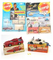A boxed Corgi Toys 336 James Bond Toyota 2000GT, together with 2521 Moonraker and E3019 packaged