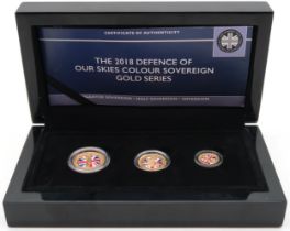 HATTONS OF LONDON The 2018 Defence of Our Skies Colour Sovereign Gold Series, including sovereign,