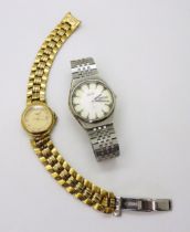 A ladies Longines watch, numbers to the back L5-146.2 and 27860196 gents Seiko Quartz Condition