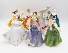 A group of Doulton ladies including Devotion etc Condition Report:Available upon request