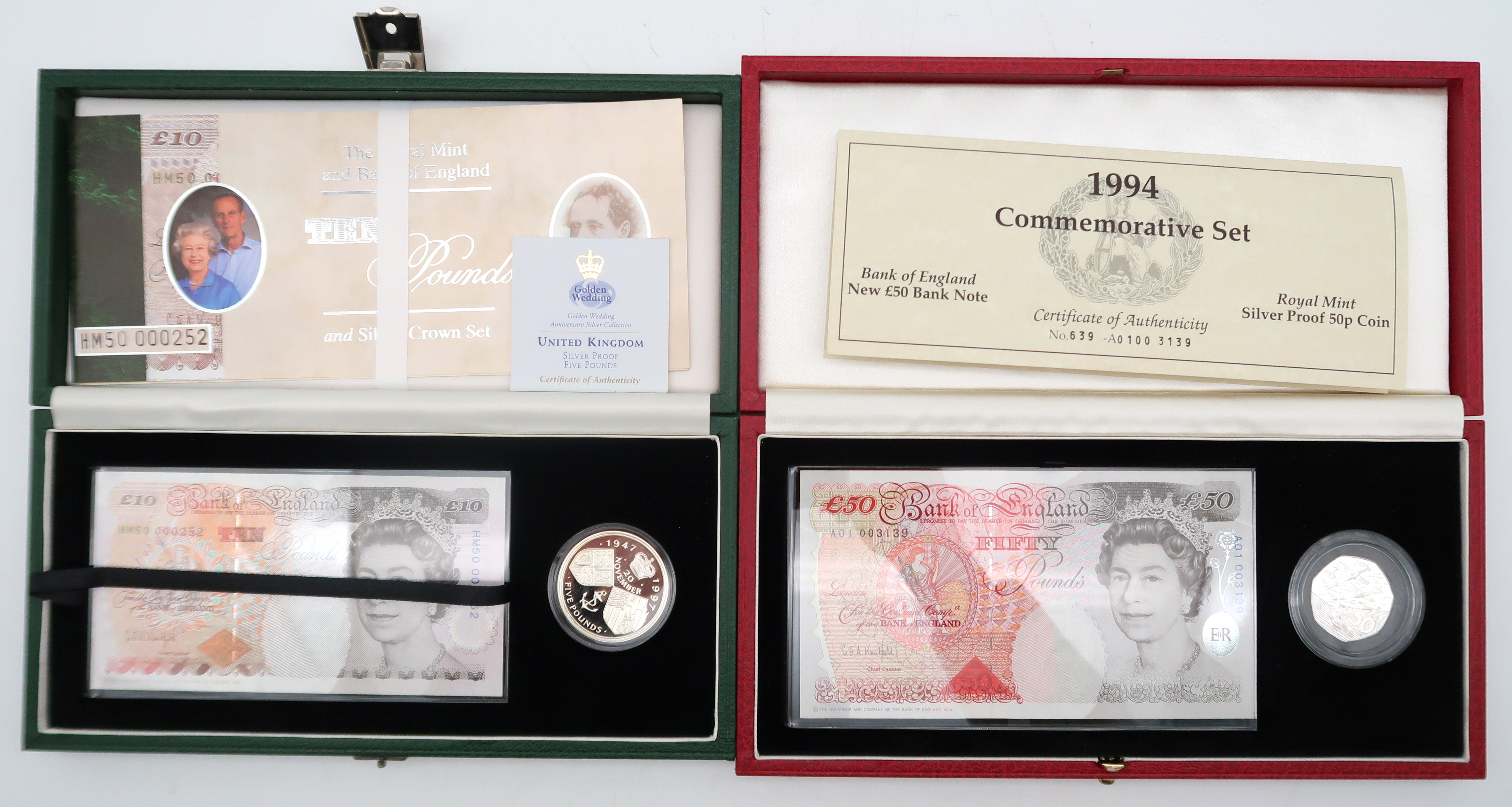Elizabeth II (1952-2022) Bank of England 1994 Tercentenary  Commemorative Set £50 A01003139 (