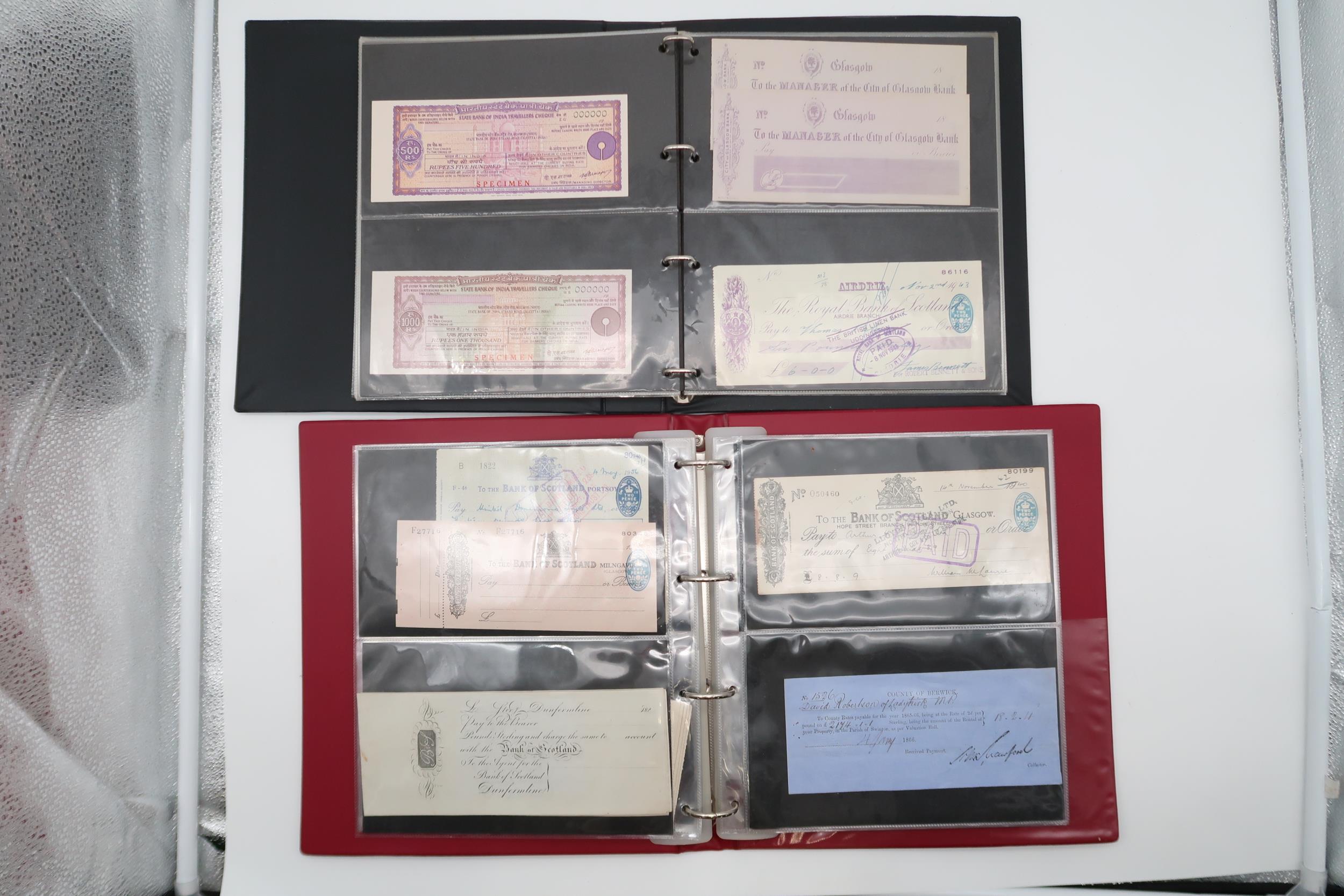 A collection in two binders of promissory notes and cheques issued by various Scottish regional - Image 3 of 4