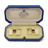 A pair of 9ct gold Mappin & Webb cufflinks with Birmingham hallmarks for 1917, weight 4.5gms