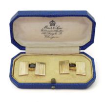 A pair of 9ct gold Mappin & Webb cufflinks with Birmingham hallmarks for 1917, weight 4.5gms