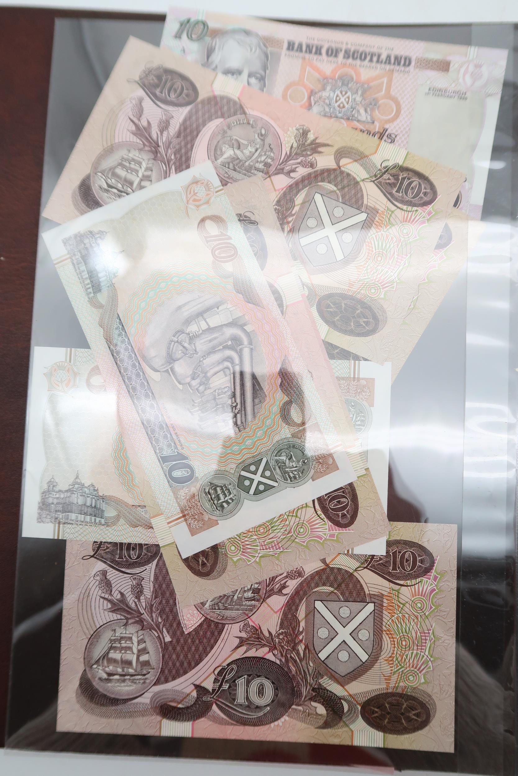 Bank of Scotland a collection in a binder of banknotes with £100, £50, £20, £10, £5, £1 to include - Image 8 of 14