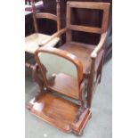 A 19th century elm open armchair and a mahogany dressing mirror (2) Condition Report:Available
