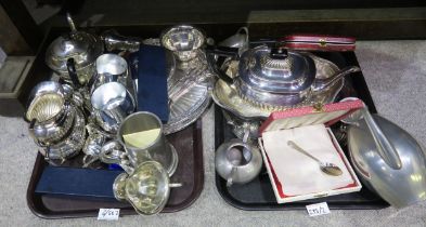 A collection of EPNS including tea sets, serving trays, pewter etc Condition Report:Available upon
