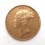 VICTORIA ½ Sovereign 1876  Obverse young uncrowned portrait of Queen Victoria left, legend around,