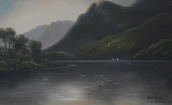 W.COLLINS (SCOTTISH SCHOOL)  Loch Ness and Ben Venue, signed, oil on board, 38 x 58cm  Together with