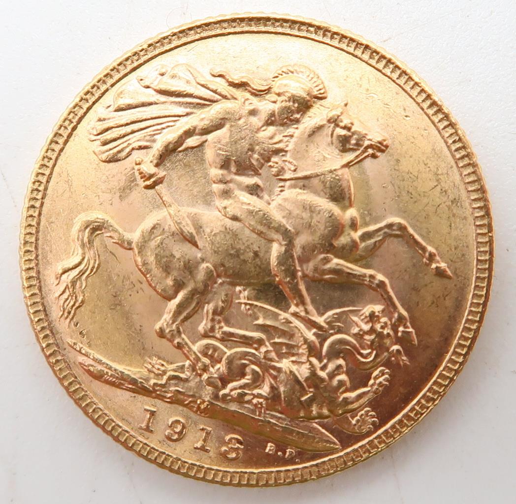 George V (1910-1936) 1 Sovereign 1913 Obverse Bust of King George V facing left legend around - Image 2 of 2