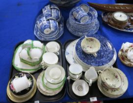 Spode Italian pattern table wares including bowls, cups and saucers, platter, plates and ramekins,