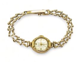 A 9ct gold ladies Rotary watch and strap, weight 10.6gms Condition Report:Winds and is ticking