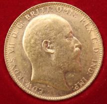 EDWARD VII (1901-1910) 1 Sovereign 1905 Obverse portrait of King Edward VII facing right legend